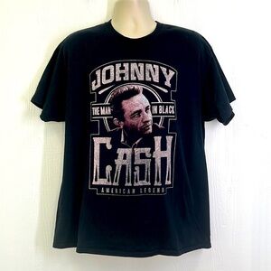 Cash - Johnny Cash The Man In Black American Legend Short Sleeve T Shirt Size XL